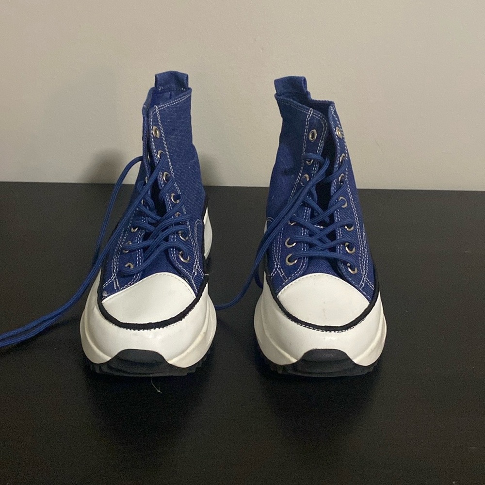 Platform Denim Capped High Top Sneakers